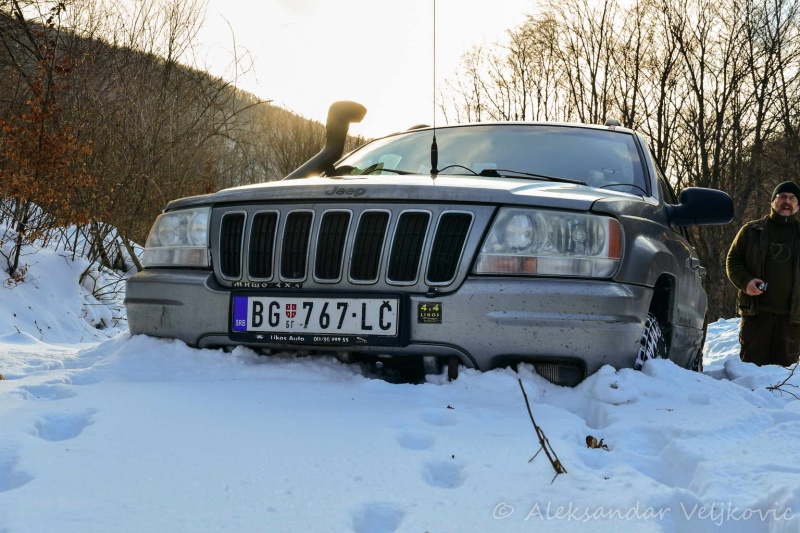 Stuck in deep, hard packed snow