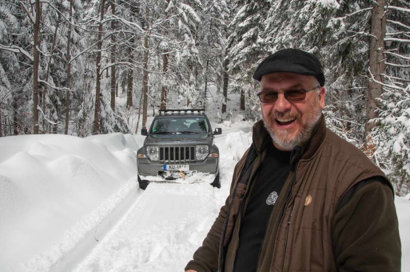 A happy face after driving through the forests of Tara in fresh snow