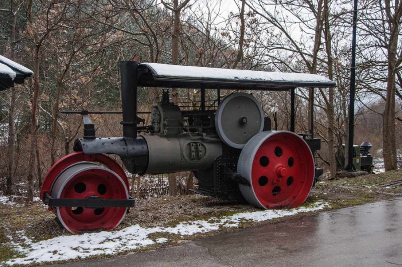 A steamroller in the railway museum