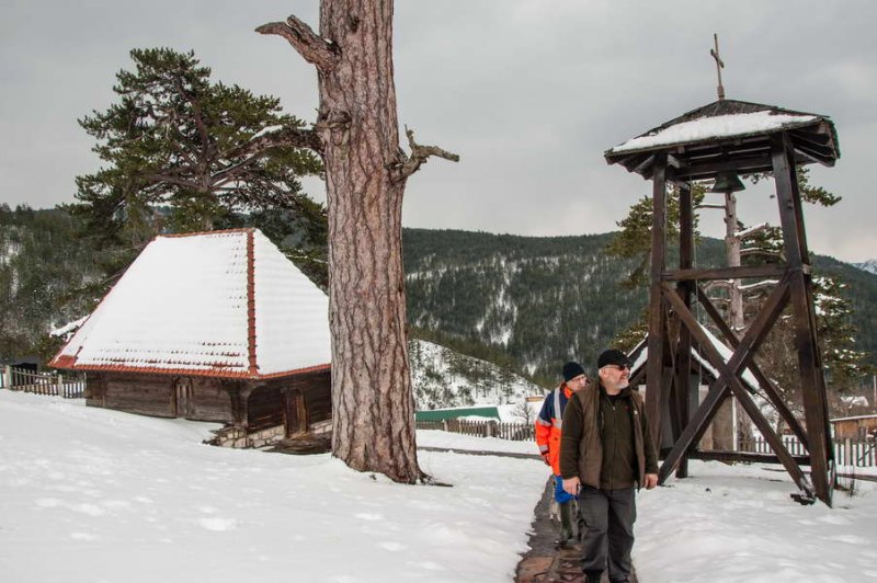 The yard of the wooden church