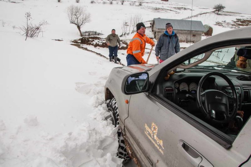The locals have helped us with the snowdrifts