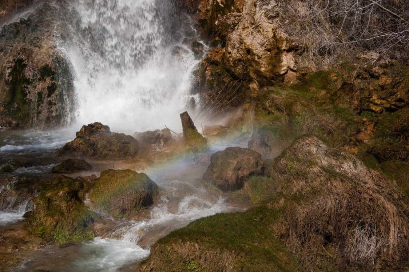 Rainbow colours of Gostilje waterfall