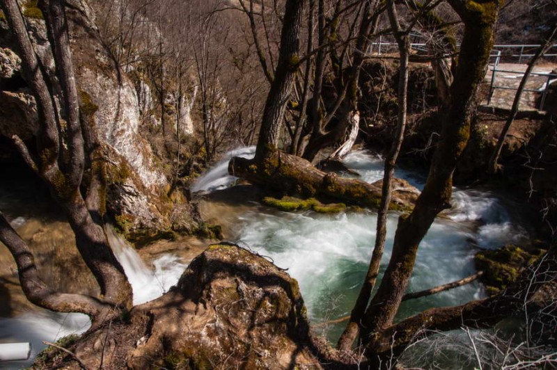 Mingling of water down Gostilje waterfalls